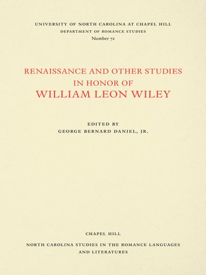 cover image of Renaissance and Other Studies in Honor of William Leon Wiley